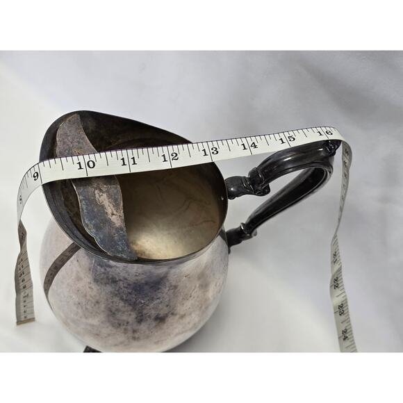 Vintage Silver Plated WM Rogers 817 Footed Ice Guard Water Beverage Pitcher - Picture 11 of 12